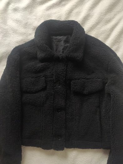 Bershka Black Teddy Fleece Jacket Size L
