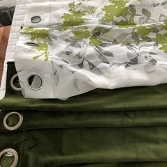 Designer Elegant Velvet Curtains, Olive Green. Sold as Pair. Made in Spain..