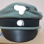 WW2 German Waffen SS NCO Officer Crusher Cap Wool/Leather Reenactment Replica Reproduction WWII Nazi Image 4