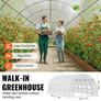Walk-in Tunnel Greenhouse 19.36x9.68x6.5ft Galvanized Frame PE Cover White Image 5