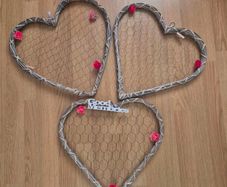 Rustic Heart-shaped mesh display frames