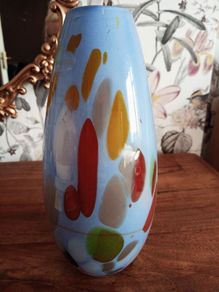 Hand Blown Romanian Nico Glass Vase
