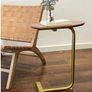 C Shaped Couch Side Table with Wooden Top Image 4