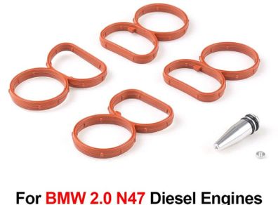 Car Swirl Flap Blank Bung Flaps Removal Plug With 4 Gaskets For BMW N47 2.0D Engine Repair Replacement Accessories Kit