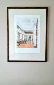 Large Original Print King's Inns Library By David Evans