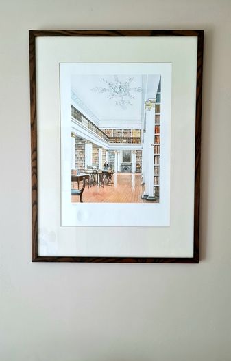 Large Original Print King's Inns Library By David Evans