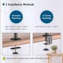 Dual Monitor Arm for 13-27 inch LCD LED PC Screens, Ergonomic Dual Monitor Stands for Desks, Height Adjustable Dual Monitor Desk Mount Tilt 90,Swivel 180 Rotate 360, VESA 75/100 Image 4