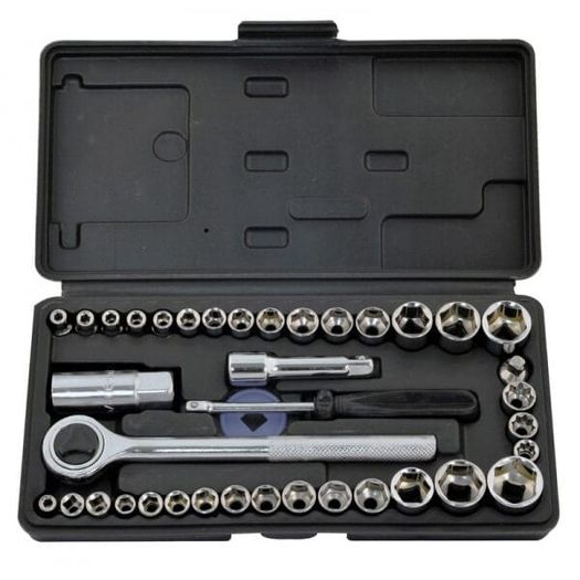 40 piece 1/4 and 3/8 inch Dr Socket Ratchet Set
