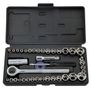 40 piece 1/4 and 3/8 inch Dr Socket Ratchet Set Image 2