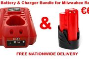 12v Battery &amp; Charger Bundle for Milwaukee Range of Tools