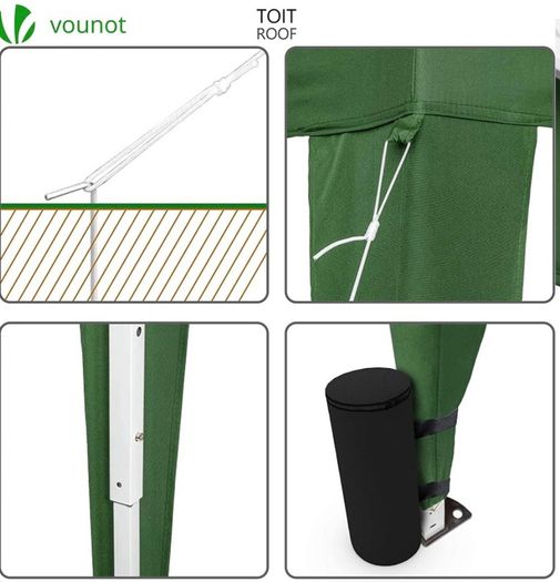 3x3m Pop Up Gazebo with 4 Leg Weight Bags, Folding Party Tent for Garden Outdoor, Green (FREE POSTAGE)