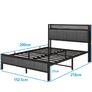 King Size Bed Frame with Storage and Headboard Shelf Image 8
