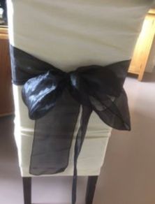 10 Black Organza Chair Sashes