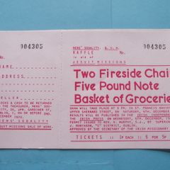1972 Four consecutive tickets from Mens' Sodality Raffle in aid of Jesuit Missions