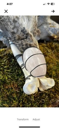 Incredibly Healing Spiritual Smudge Wand Taxidermy Wings Bone Art and Rose Quartz Crystal Wall Decor Display
