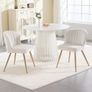 Beige Dining Chair Set for Dining Room Kitchen chairs with Metal Legs Image 2