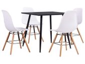 5 Piece Dining Set Plastic White