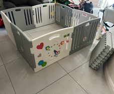 VentureAll Stars Duo Baby Playpen, Large Plastic Play Pen with Play Mats,