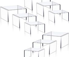 NEW SALE | Set of 9 Clear Acrylic Display Risers Cupcakes Holder Sweet Stand Display Transparent Showcase Stands, Candy Bar Risers, Acrylic Lifts Display for Figures