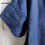 M&S Navy 100% Pure Linen Short Sleeve Top - Size 16 - Like New Image 3