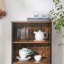 _Bookcase, Book Cabinet, Office Shelf, Kitchen Cabinet with 2 Open Compartments, 1 Shelf with Cupboard Doors, Multifunctional, Industrial Design, Vintage Brown/Black Image 5