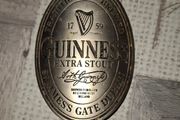 Vintage Metal Advertisement Plaque featuring the classic Guinness Extra Stout bottle label design from St. James's Gate, Dublin Iconic Guinness Harp Logo Postage Available or Collection