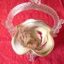 10.75 Inches Tall Murano Millefiori Art Glass Basket Image 8