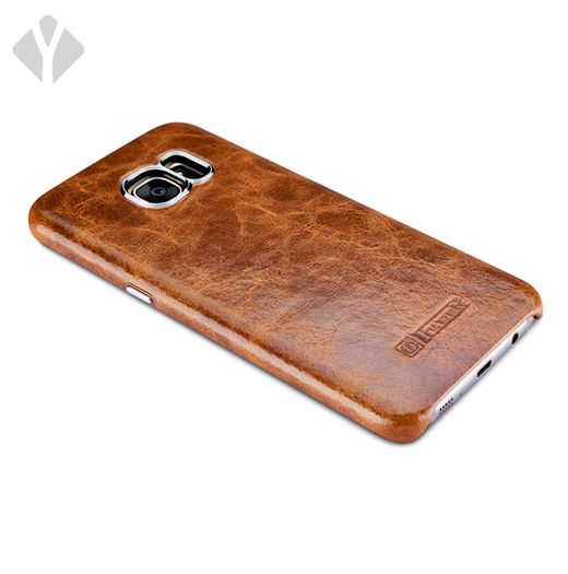 S7 Edge Vintage Oil Wax Leather Back Cover
