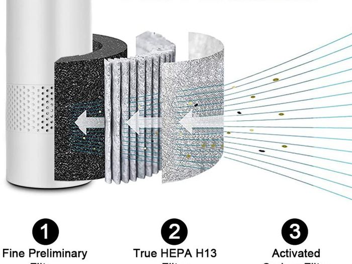 _Air Purifier for Home Hay fever with Genuine HEPA Filter, Air Filter Air Purifier with 2 Modes & Night Light, Portable Air Purifier for Dust, Smokers, Pollen, Skin Dandruff, Hay Fever