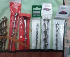 Collection of New Drill Bore Bits (x5) in Pouch (+ 2 old bits)- For Sale