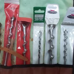 Auger Wood Drill Bore Bits x 7 in pouch - For Sale