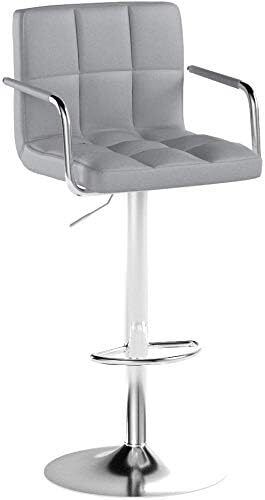 2pcs Adjustable Height Bar Stool Stainless Steel With Armrest Footrest