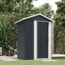 Garden Shed Anthracite 126x97.5x177 cm Galvanised Steel Image 3