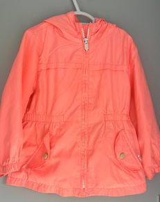 Zara girls neon peach spring summer jacket Age 2-3 EUC