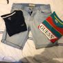 Denim shorts and 2 t shirts guess Hollister next as new Image 8