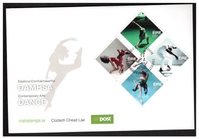 2012 Ireland Contemporary Arts (Fabulous Beart Dance Theatre, Dance Theatre of IRL, Irish Modern Dance Theatre & Cois Cein Dance Theatre) Stamps Official An Post First Day Cover (FDC)