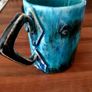 Handmade Studio Pottery Mug - Unique Blue Turquoise Glaze Image 6