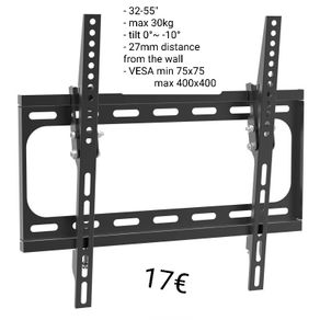 Tv Bracket Wall Mount Flat Tilt 32"-55"