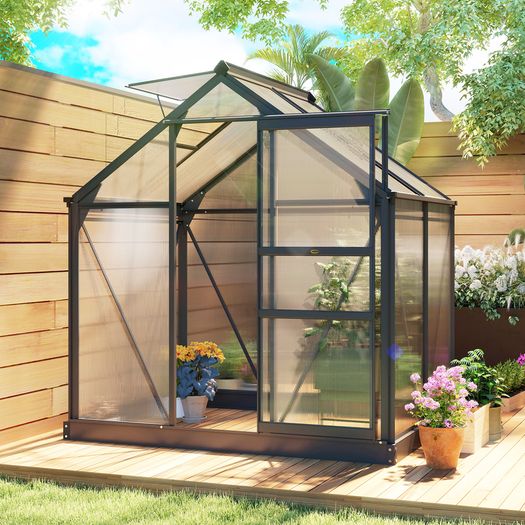 Walk-In Polycarbonate Green House 6 x 4ft