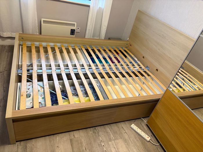 Bed Frame King Size With 4 Storage Drawers