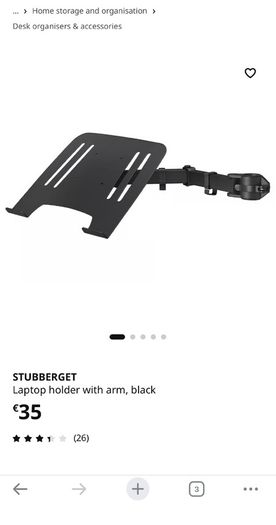 IKEA Stubberget monitor arm and laptop holder