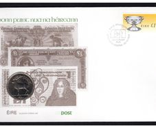 1990 Ireland Celebrating IR1 Coin/ Stamp Coinage PNC (Philatelic Numismatic Cover)