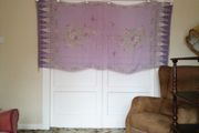 Silk Wrap/Shaw, Large 40/80" Lilac with Mauve/Green/Cream Design