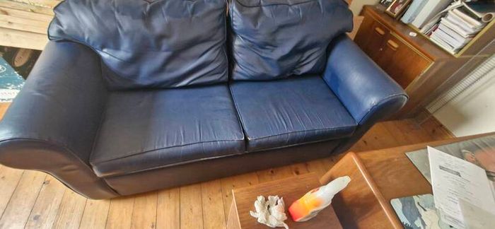Dark Blue leatherette sofa