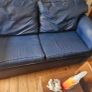 Dark Blue leatherette sofa Image 3