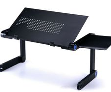 Foldable Tablet Holder Stand Folding Adjustable Desk Table Laptop Ergonomic with Mouse Pad