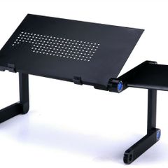 Foldable Tablet Holder Stand Folding Adjustable Desk Table Laptop Ergonomic with Mouse Pad