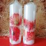 Summer birthday decorative spring red gerberas candle gift set Image 2