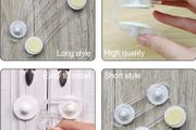 8 Pcs Transparent Child Safety Cupboard Door Lock, Adjustable Baby Safety Strap Locks with Premium Adhesive No Drilling, Proofing Cabinet Locks for Cabinets, Drawer, Closet, Fridge (8 Pieces)