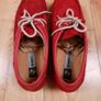 Susst Bright Red Suede Moccasin Loafers Wallabee Lace-up Shoes 7UK/41EU Image 2